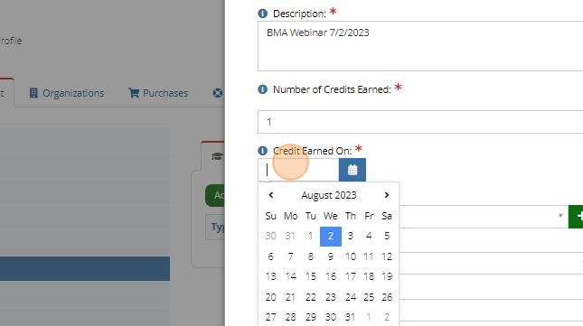 How to Add CE Credits to My Profile - Step 6